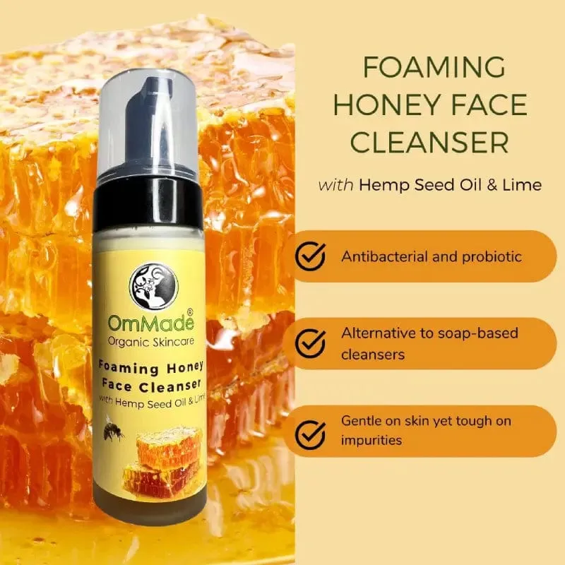 OmMade Skincare Foaming Honey & Hemp Cleanser 150ml